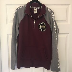 PINK Quarter Zip Maroon